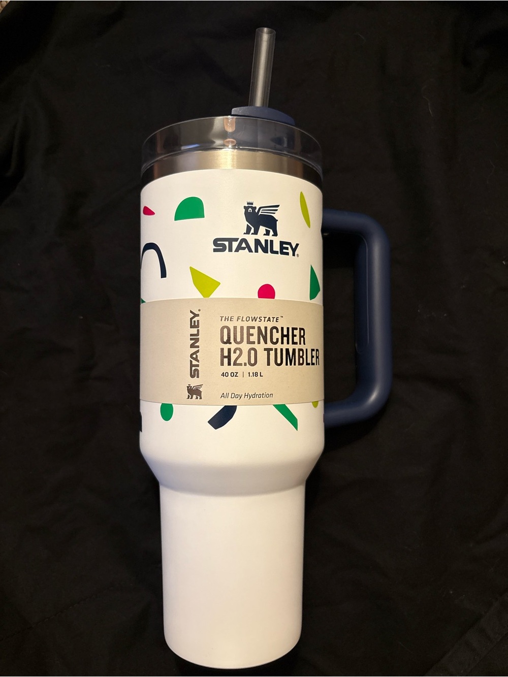 Stanley Quencher 40oz  H2.0 Tumbler - White with Multicolor Confetti